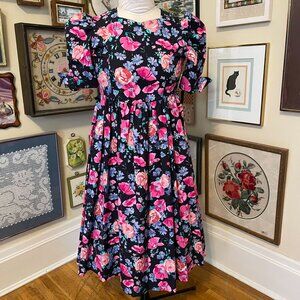 Laura Ashley Mother & Child Cotton Floral Puff Sleeve Dress 9-10 Years Old